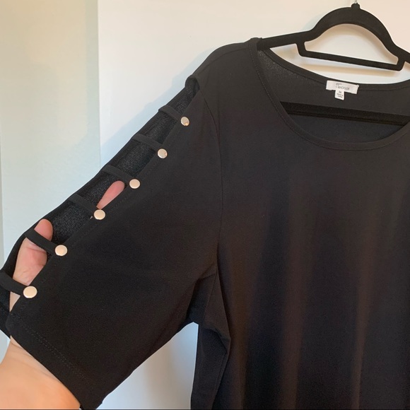 Womens Plus Size 89th & Madison Black Tee Blouse 2X - Picture 7 of 11